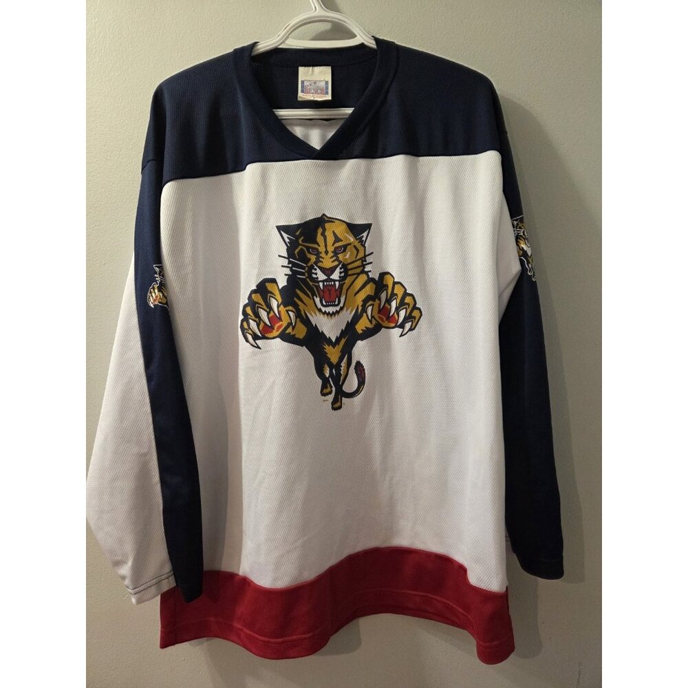 Florida Panthers White Jersey Vintage Off the Bench Medium Pre-Owned